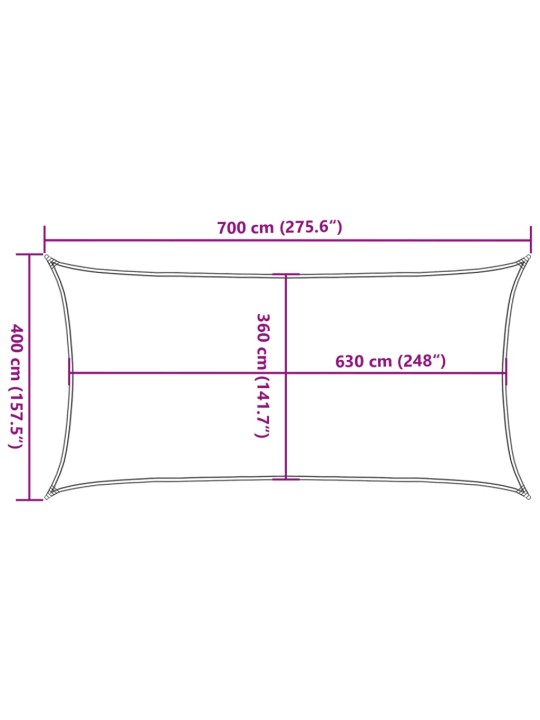 Burė nuo saulės, geltonos spalvos, 4x7m, HDPE, 160g/m²