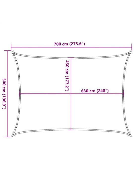 Burė nuo saulės, geltonos spalvos, 5x7m, HDPE, 160g/m²