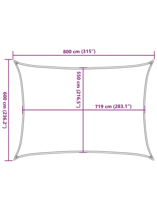 Burė nuo saulės, juodos spalvos, 6x8m, HDPE