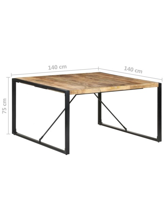 Valgomojo stalas, 140x140x75cm, neapdorota mango mediena
