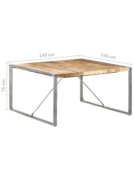 Valgomojo stalas, 140x140x75cm, neapdorota mango mediena