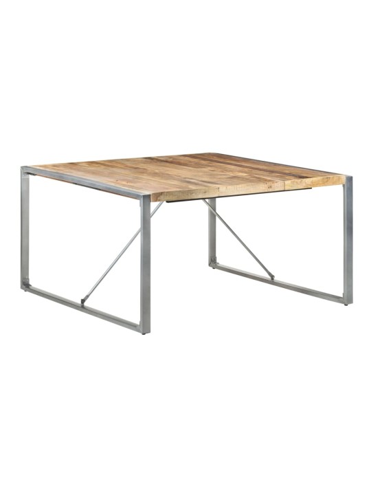 Valgomojo stalas, 140x140x75cm, neapdorota mango mediena