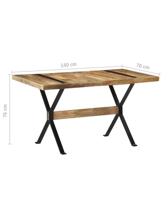 Valgomojo stalas, 140x70x76cm, neapdorota mango mediena