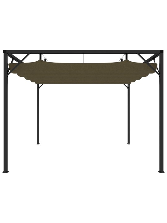 Sodo pavėsinė su įtraukiamu stogu, taupe spalvos, 3x3m, 180g/m²