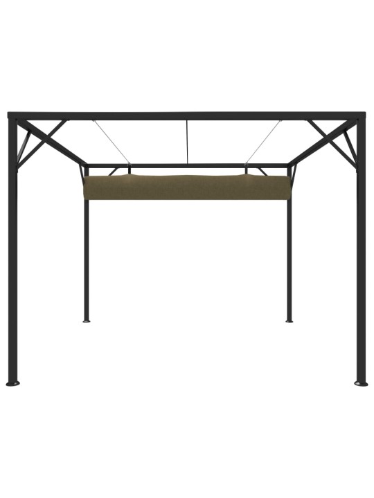 Sodo pavėsinė su įtraukiamu stogu, taupe spalvos, 3x3m, 180g/m²