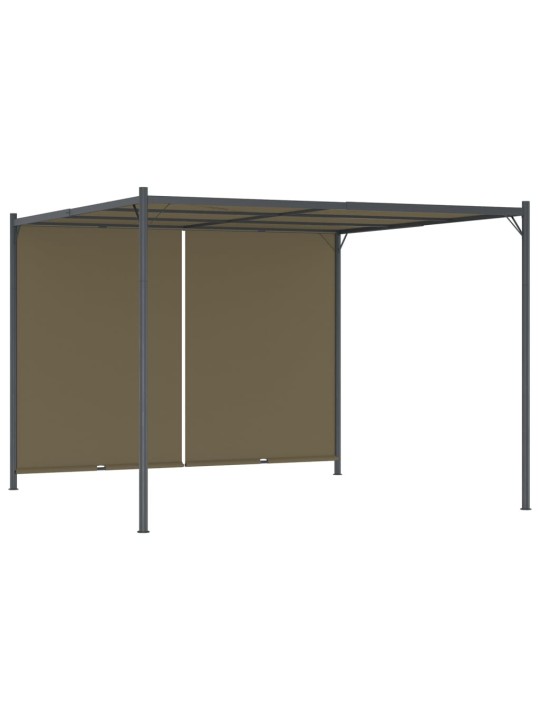 Sodo pergolė su įtraukiamu stogu, taupe spalvos, 3x3m, 180g/m²