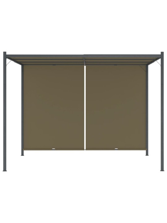 Sodo pergolė su įtraukiamu stogu, taupe spalvos, 3x3m, 180g/m²
