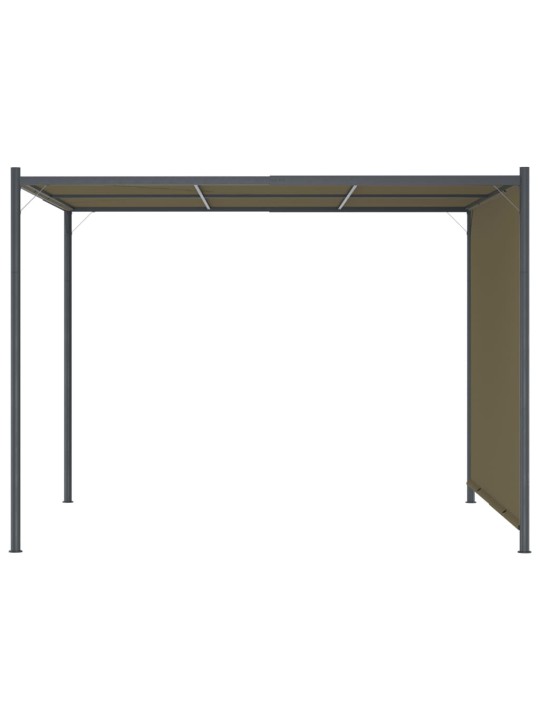 Sodo pergolė su įtraukiamu stogu, taupe spalvos, 3x3m, 180g/m²