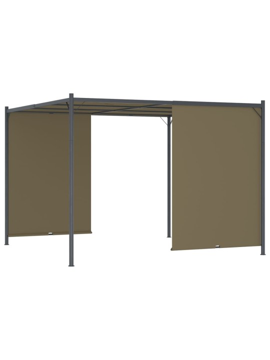 Sodo pergolė su įtraukiamu stogu, taupe spalvos, 3x3m, 180g/m²