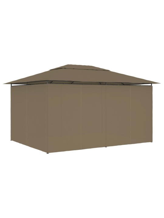 Sodo palapinė su užuolaidomis, taupe spalvos, 4x3m, 180g/m²
