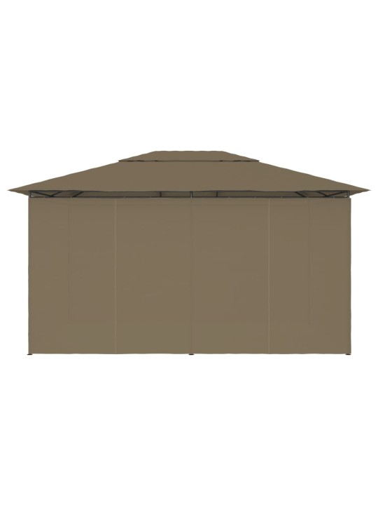 Sodo palapinė su užuolaidomis, taupe spalvos, 4x3m, 180g/m²