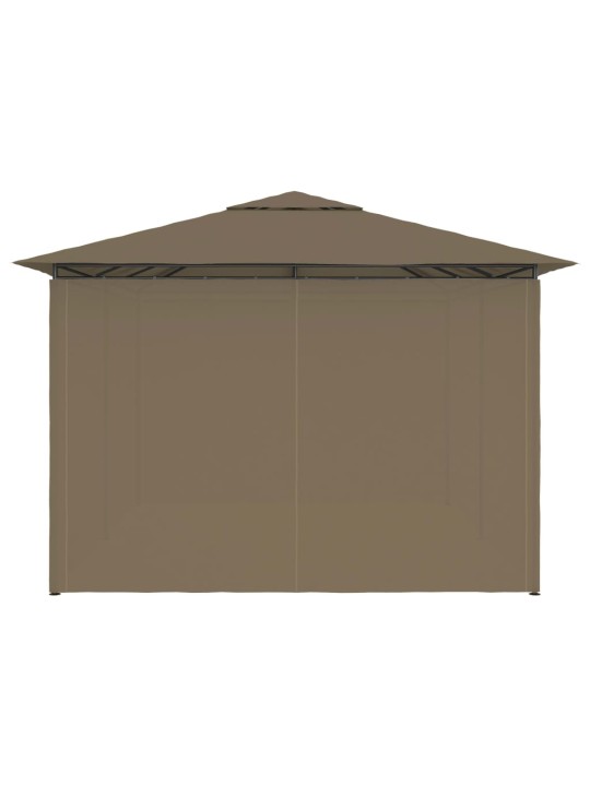 Sodo palapinė su užuolaidomis, taupe spalvos, 4x3m, 180g/m²