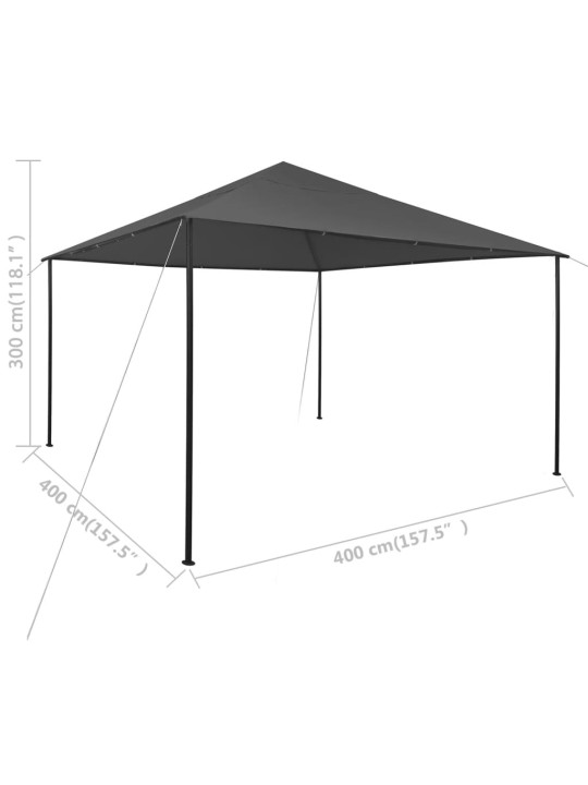Pavėsinė, antracito spalvos, 4x4x3m, 180 g/m²