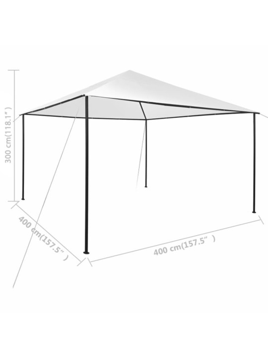Pavėsinė, baltos spalvos, 4x4x3m, 180 g/m²