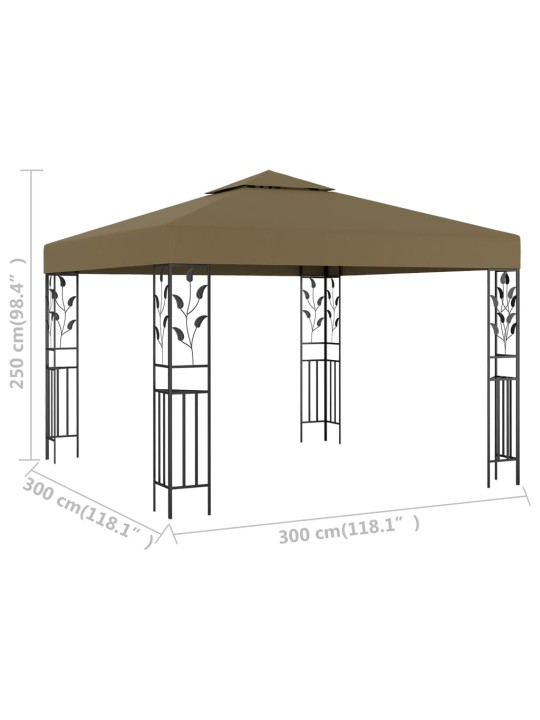 Pavėsinė, taupe spalvos, 3x3m, 180g/m²