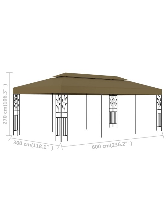Pavėsinė, taupe spalvos, 6x3m, 180g/m²