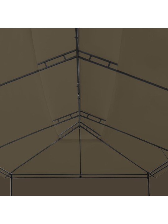 Pavėsinė su užuolaidomis, taupe, 600x298x270cm, 180g/m²