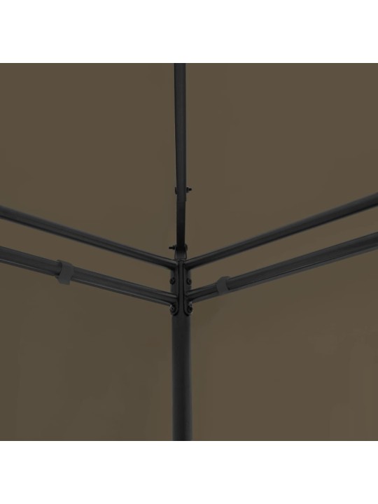 Pavėsinė su užuolaidomis, taupe, 600x298x270cm, 180g/m²