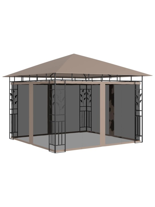 Pavėsinė su tinkleliu nuo uodų, taupe spalvos, 3x3x2,73m
