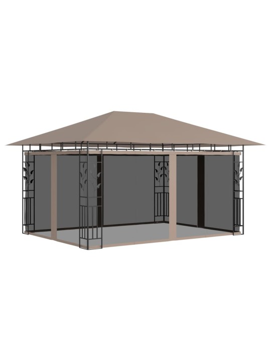 Pavėsinė su tinkleliu nuo uodų, taupe spalvos, 4x3x2,73m
