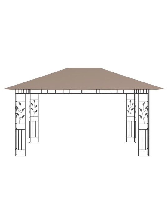 Pavėsinė su tinkleliu nuo uodų, taupe spalvos, 4x3x2,73m