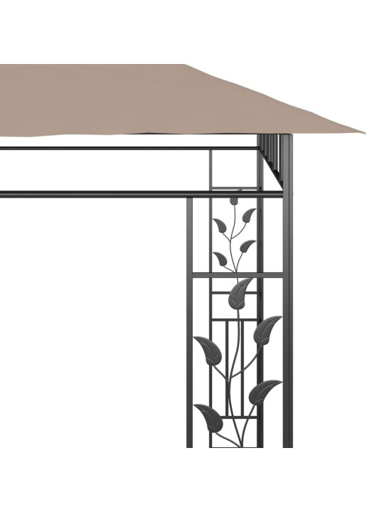 Pavėsinė su tinkleliu nuo uodų, taupe spalvos, 6x3x2,73m