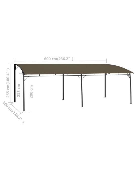 Sodo markizė nuo saulės, taupe spalvos, 6x3x2,55m