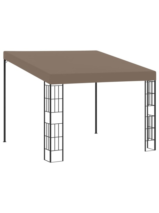 Prie sienos montuojama pavėsinė, taupe spalvos, 3x3m, audinys