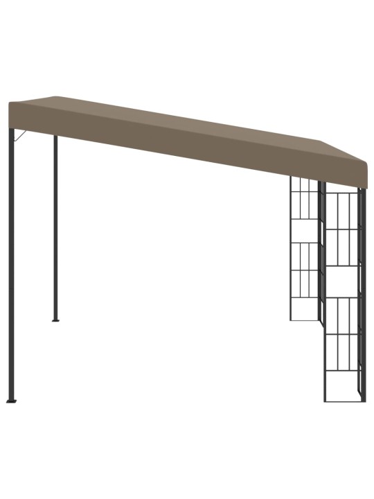Prie sienos montuojama pavėsinė, taupe spalvos, 3x3m, audinys