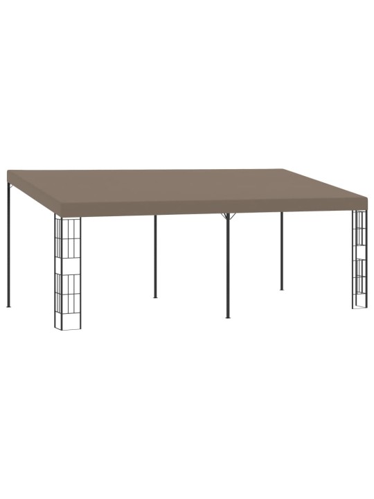 Prie sienos montuojama pavėsinė, taupe spalvos, 6x3m, audinys