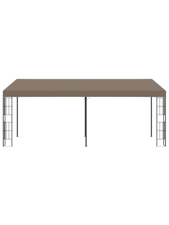 Prie sienos montuojama pavėsinė, taupe spalvos, 6x3m, audinys