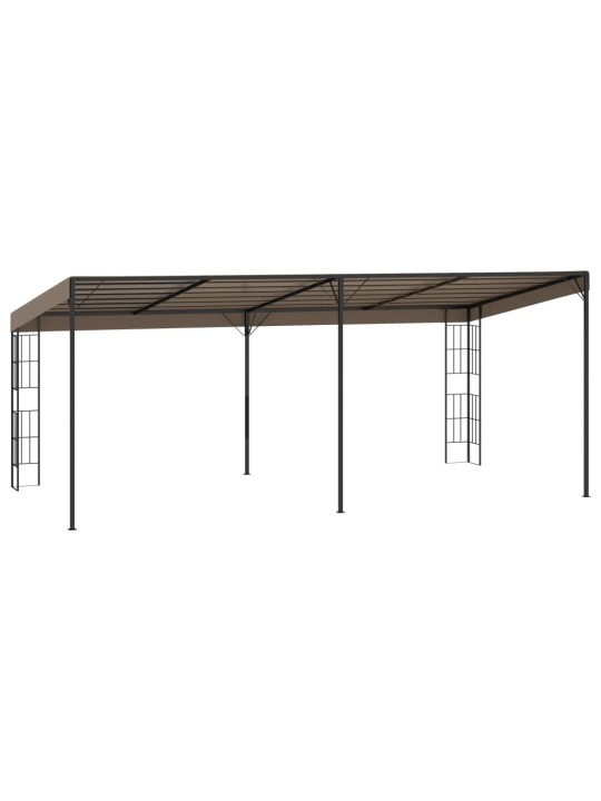 Prie sienos montuojama pavėsinė, taupe spalvos, 6x3m, audinys