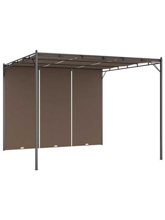 Sodo pavėsinė su šonine užuolaida, taupe spalvos, 3x3x2,25m