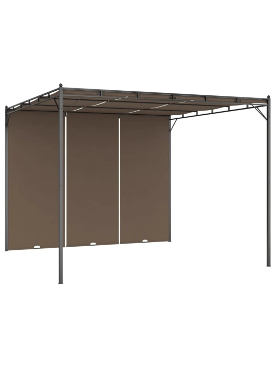 Sodo pavėsinė su šonine užuolaida, taupe spalvos, 3x3x2,25m