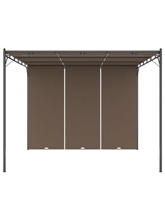 Sodo pavėsinė su šonine užuolaida, taupe spalvos, 3x3x2,25m