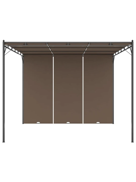Sodo pavėsinė su šonine užuolaida, taupe spalvos, 3x3x2,25m