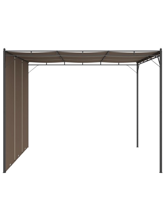 Sodo pavėsinė su šonine užuolaida, taupe spalvos, 3x3x2,25m