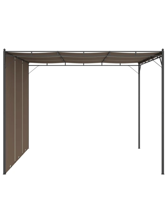 Sodo pavėsinė su šonine užuolaida, taupe spalvos, 3x3x2,25m
