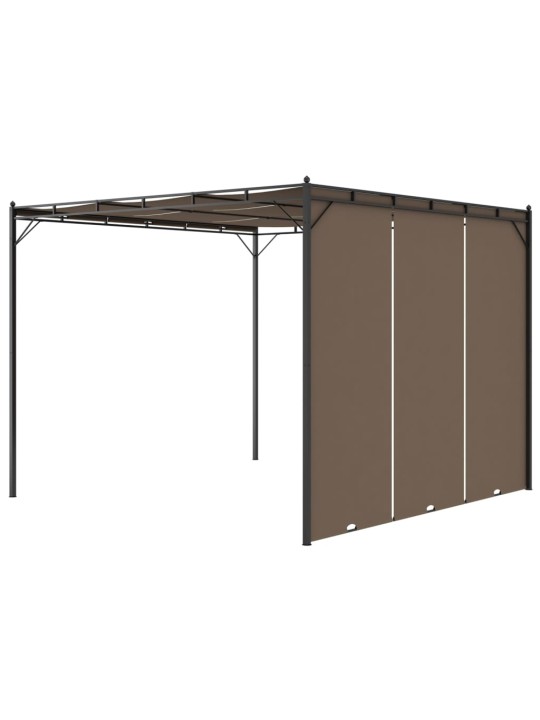 Sodo pavėsinė su šonine užuolaida, taupe spalvos, 3x3x2,25m