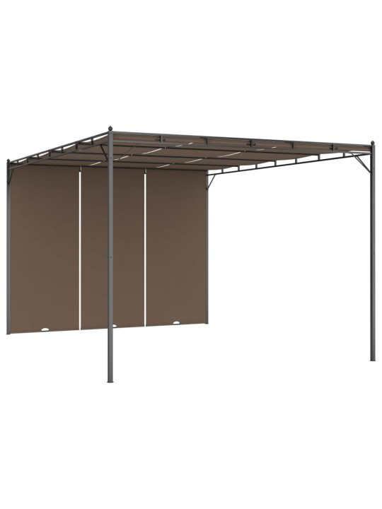 Sodo pavėsinė su šonine užuolaida, taupe spalvos, 4x3x2,25m