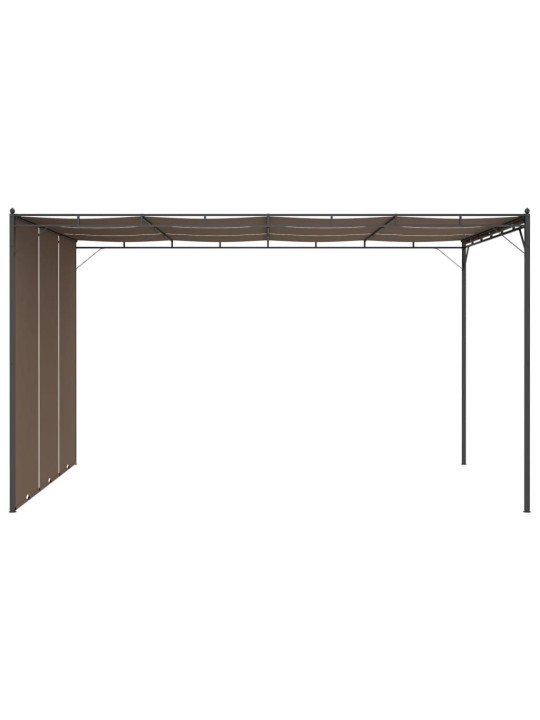 Sodo pavėsinė su šonine užuolaida, taupe spalvos, 4x3x2,25m