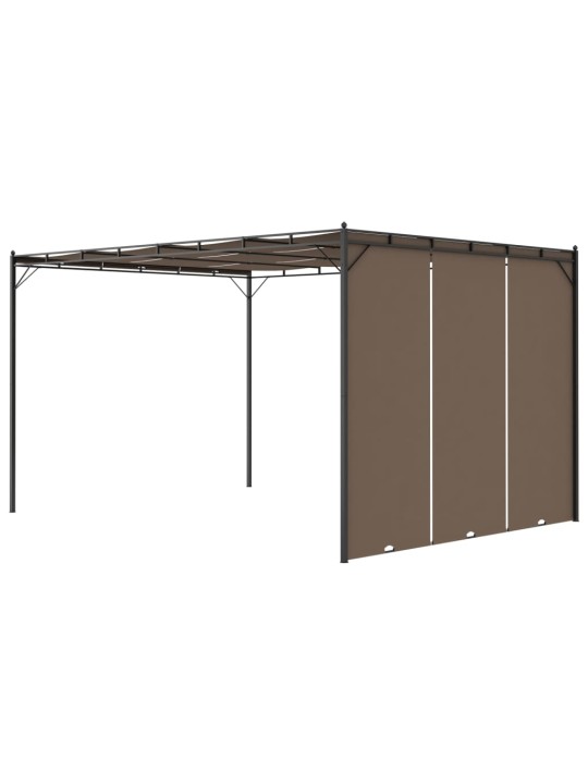 Sodo pavėsinė su šonine užuolaida, taupe spalvos, 4x3x2,25m