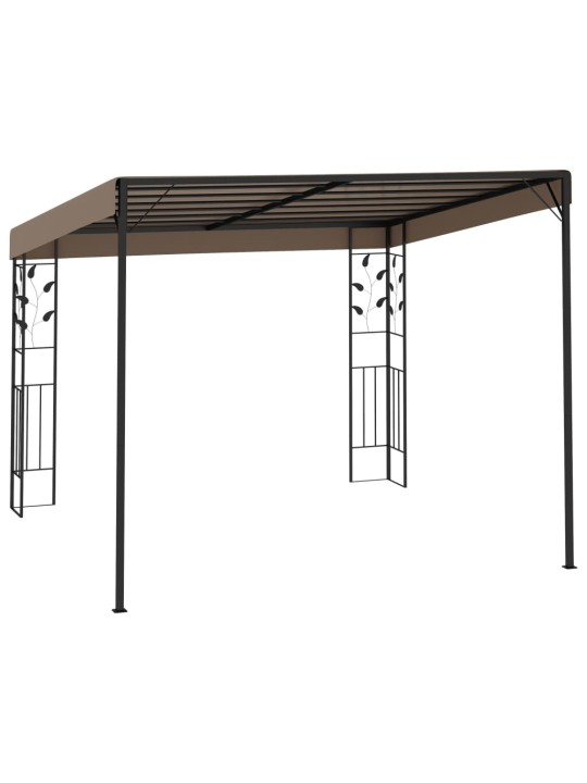 Prie sienos montuojama pavėsinė, taupe spalvos, 3x3x2,5m