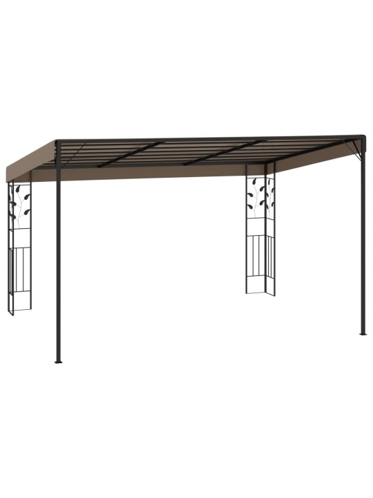Prie sienos montuojama pavėsinė, taupe spalvos, 4x3x2,5m