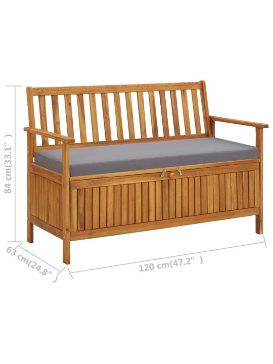 Sodo suoliukas-daiktadėžė, 120cm, akacijos medienos masyvas