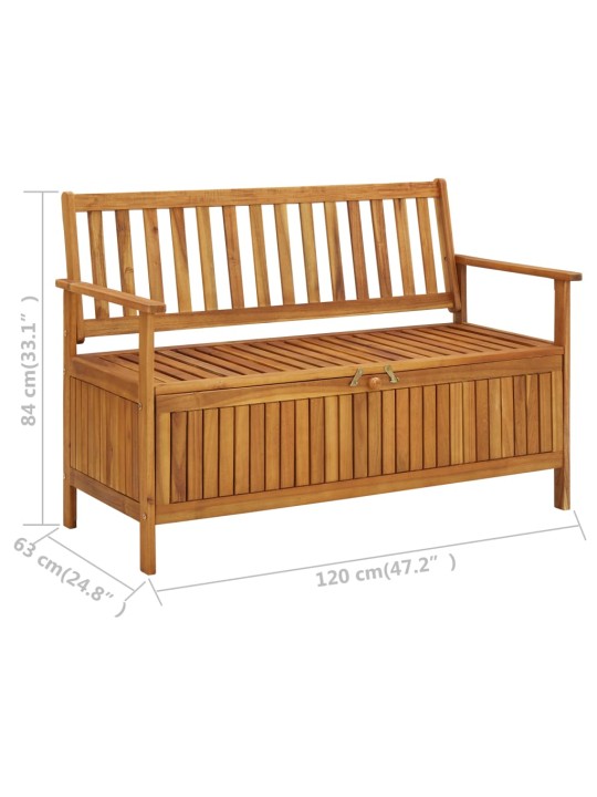 Sodo suoliukas-daiktadėžė, 120cm, akacijos medienos masyvas