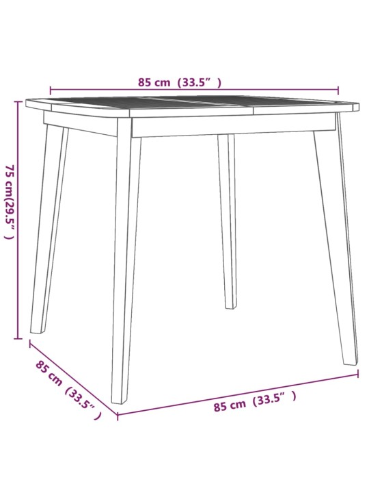 Sodo stalas, 85x85x75cm, akacijos medienos masyvas