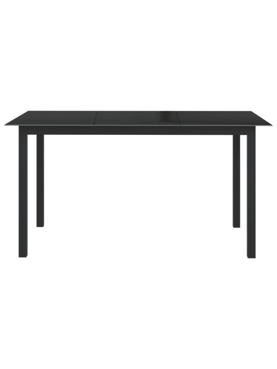 Sodo stalas, juodas, 150x90x74cm, aliuminis ir stiklas