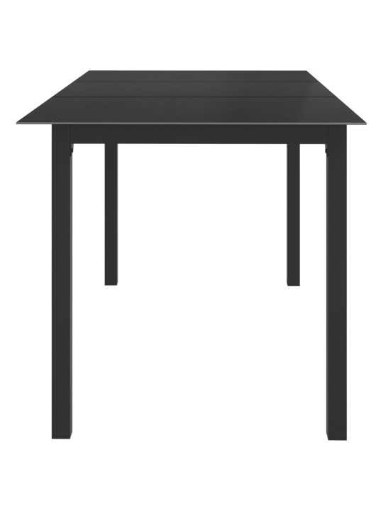 Sodo stalas, juodas, 150x90x74cm, aliuminis ir stiklas