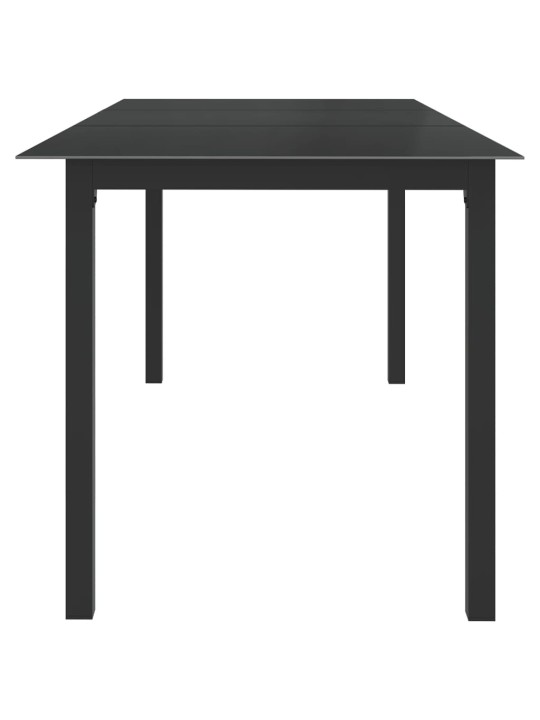 Sodo stalas, juodas, 190x90x74cm, aliuminis ir stiklas